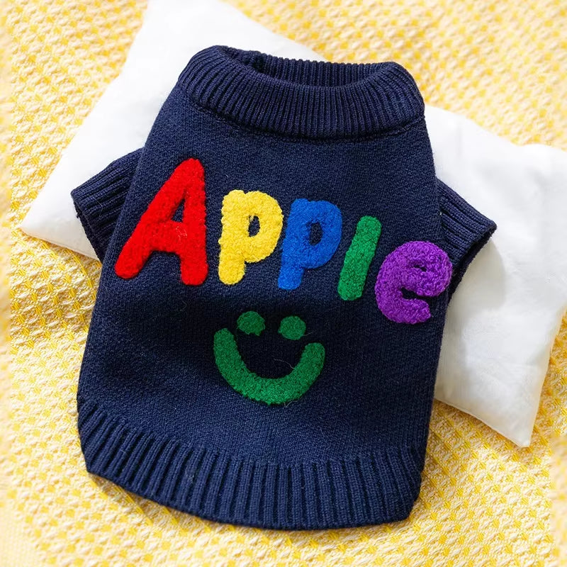 Pet Clothing Spring and Autumn Dog Hoodie Elastic White Smile Sweater Suitable for Small and Medium Sized Dogs Ropa Para Perros