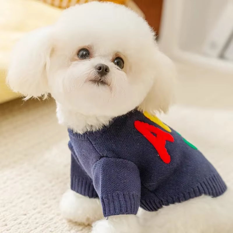 Pet Clothing Spring and Autumn Dog Hoodie Elastic White Smile Sweater Suitable for Small and Medium Sized Dogs Ropa Para Perros