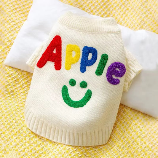 Pet Clothing Spring and Autumn Dog Hoodie Elastic White Smile Sweater Suitable for Small and Medium Sized Dogs Ropa Para Perros